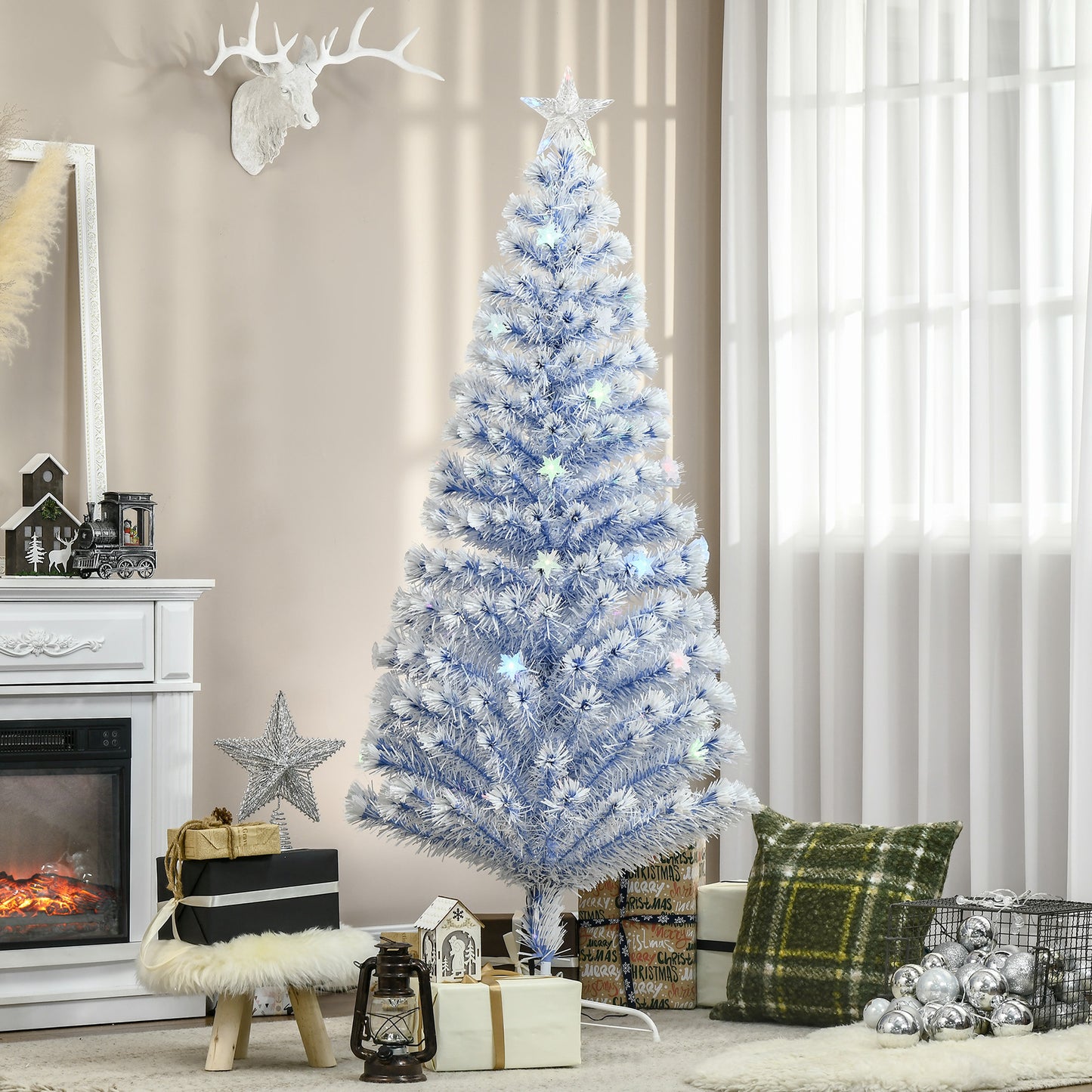 Artificial Fibre Optic Christmas Tree Seasonal Decoration w/ 26 LED