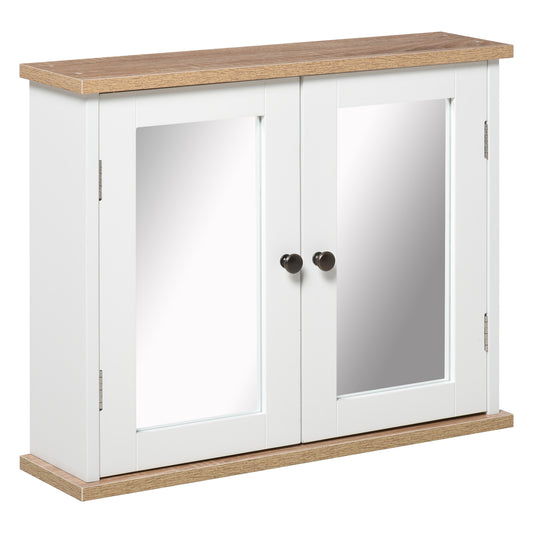 Bathroom Mirror Cabinet Wall Mounted Storage Cupboard W/ Double Door