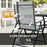 5 PCs Garden Dining Set, Folding Chairs and Metal Top Table, Grey