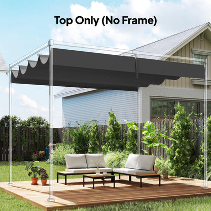 Retractable Pergola Canopy Only for 4 x 3 m Pergola, Dark Grey