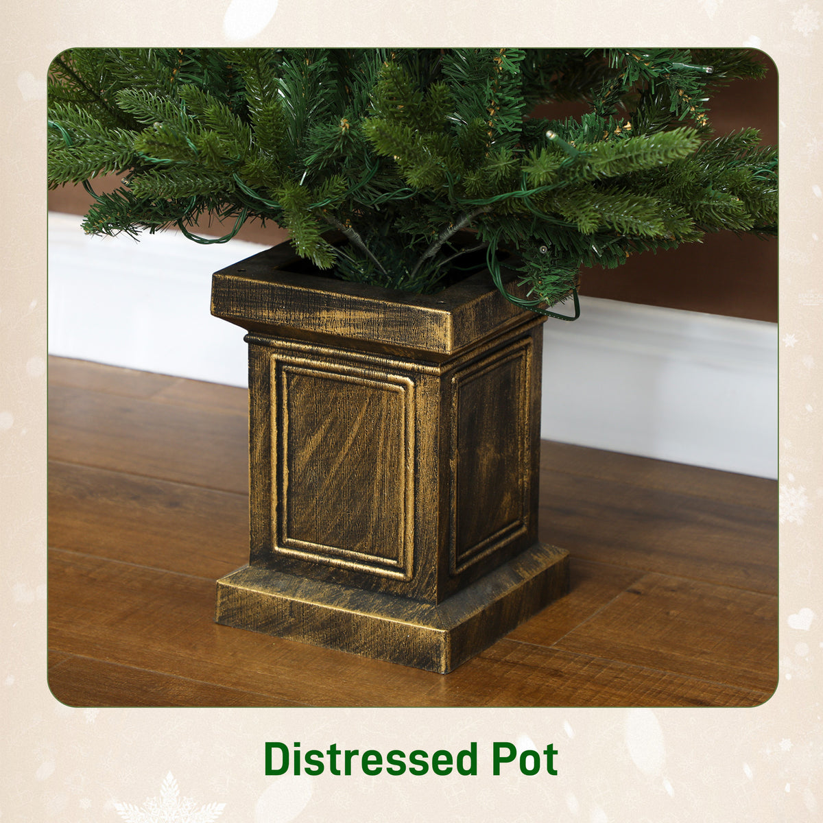 2 Pcs 4ft Artificial Christmas Tree with Lights, Pot, Realistic Tips