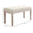 Accent Bench Tufted Upholstered Foot Stool Linen-Touch Fabric Ottoman for Living Room, Bedroom, Hallway, Beige