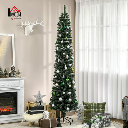 7.5FT Artificial Snow Dipped Christmas Tree Home Indoor Decoration Green