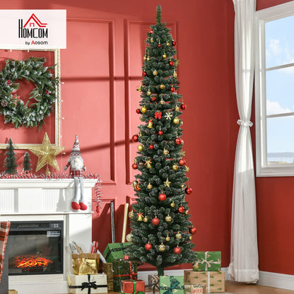 7.5FT Artificial Snow Dipped Christmas Tree Home Indoor Decoration Green