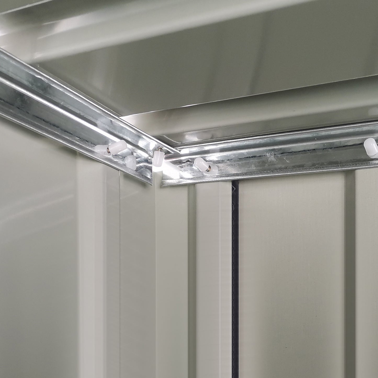 Outdoor Storage Shed Steel Garden Shed w/ Lockable Door Dark Grey