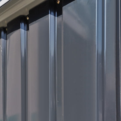 Outdoor Storage Shed Steel Garden Shed w/ Lockable Door Dark Grey