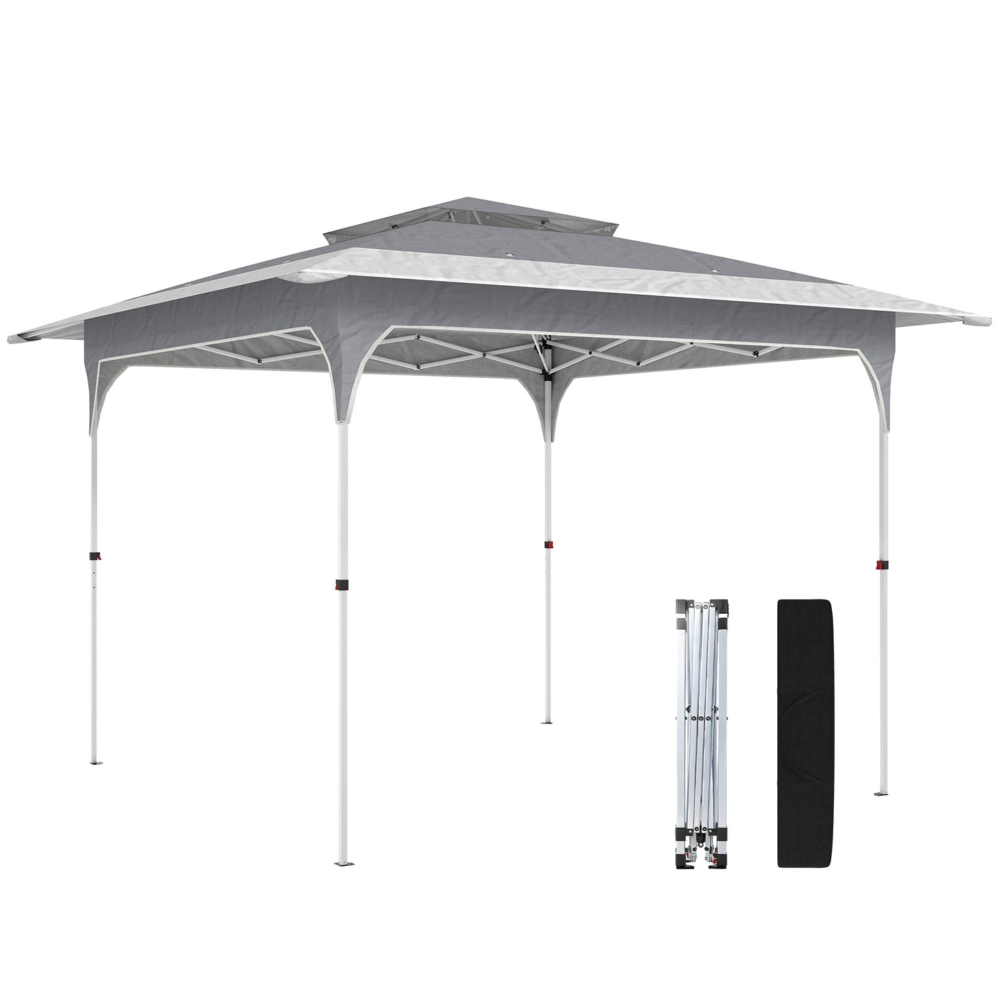 3.5 x 3.5 m Pop Up Gazebo, UPF50+ One-Touch Party Tent, Dark Grey