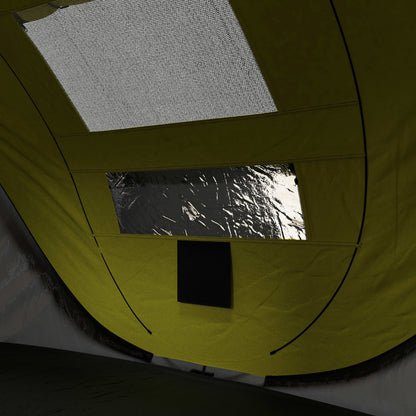 4-5 Person Pop-up Camping Tent Waterproof Family Tent w/ 2 Mesh Windows & PVC Windows Portable Carry Bag for Outdoor Trip, Yellow