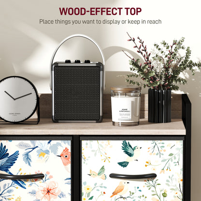 5-Drawer Chest of Drawers, Fabric Dresser, White