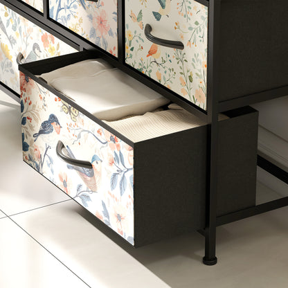 5-Drawer Chest of Drawers, Fabric Dresser, White