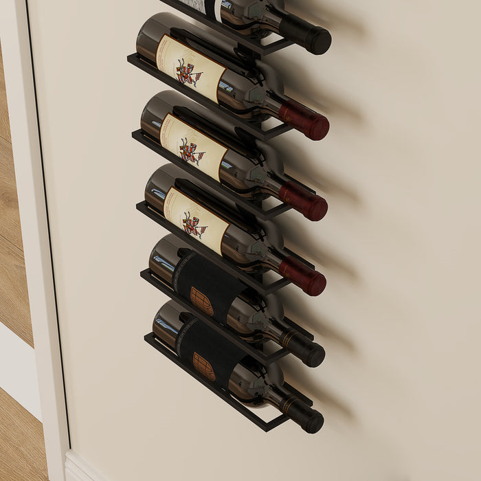 Wall Mount Wine Rack, Wall Wine Rack for 10 Wine Bottles, Black