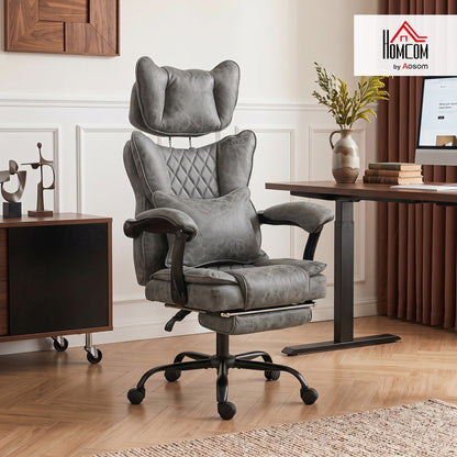 Big and Tall Office Chair with Lumbar Support, Grey