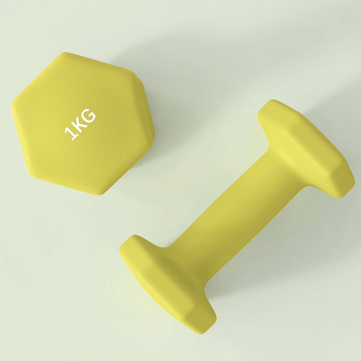 1kg Hexagonal Dumbbells (Set of 2) - Yellow