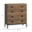 Chest of Drawers, 4-Drawer Storage Organiser Unit with Metal Frame for Bedroom, Living Room, Brown