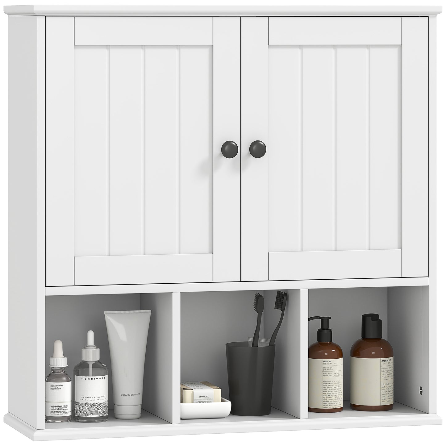 Bathroom Wall Cabinet, Medicine Cabinet with Open Compartments, Shelf