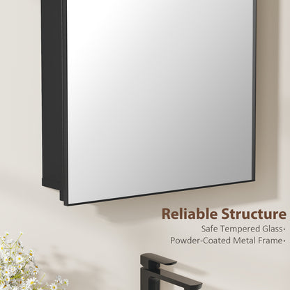 Bathroom Mirror Cabinet with Mirror Arched Wall Cabinet Black