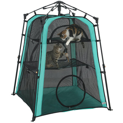 3-Tier Cat Tent, Portable Pet Tent for Indoor Outdoor