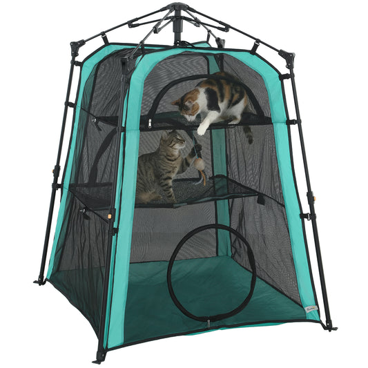 3-Tier Cat Tent, Portable Pet Tent for Indoor Outdoor