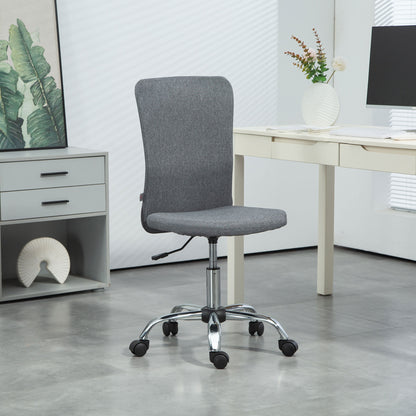 Armless Computer Desk Chair, Makeup Vanity Chair for Home, Grey