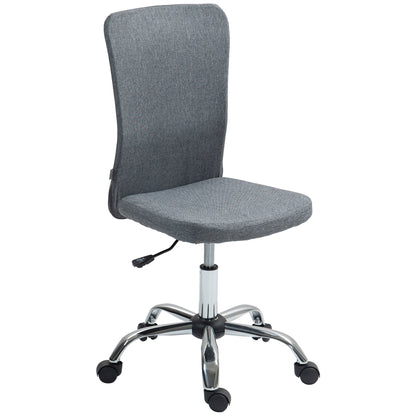 Armless Computer Desk Chair, Makeup Vanity Chair for Home, Grey