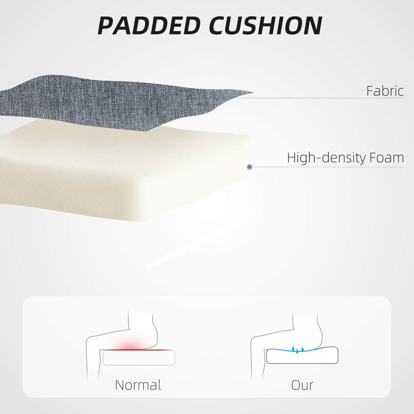 Armless Computer Desk Chair, Makeup Vanity Chair for Home, Grey