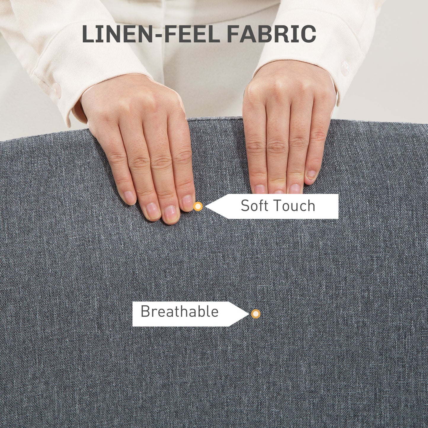 Armless Computer Desk Chair, Makeup Vanity Chair for Home, Grey