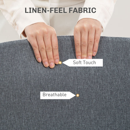 Armless Computer Desk Chair, Makeup Vanity Chair for Home, Grey