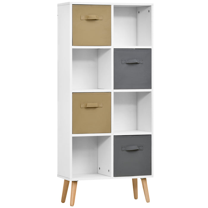 123 x 55cm Freestanding 8 Cube Storage Cabinet Unit Bookcase w/ 4 Drawer