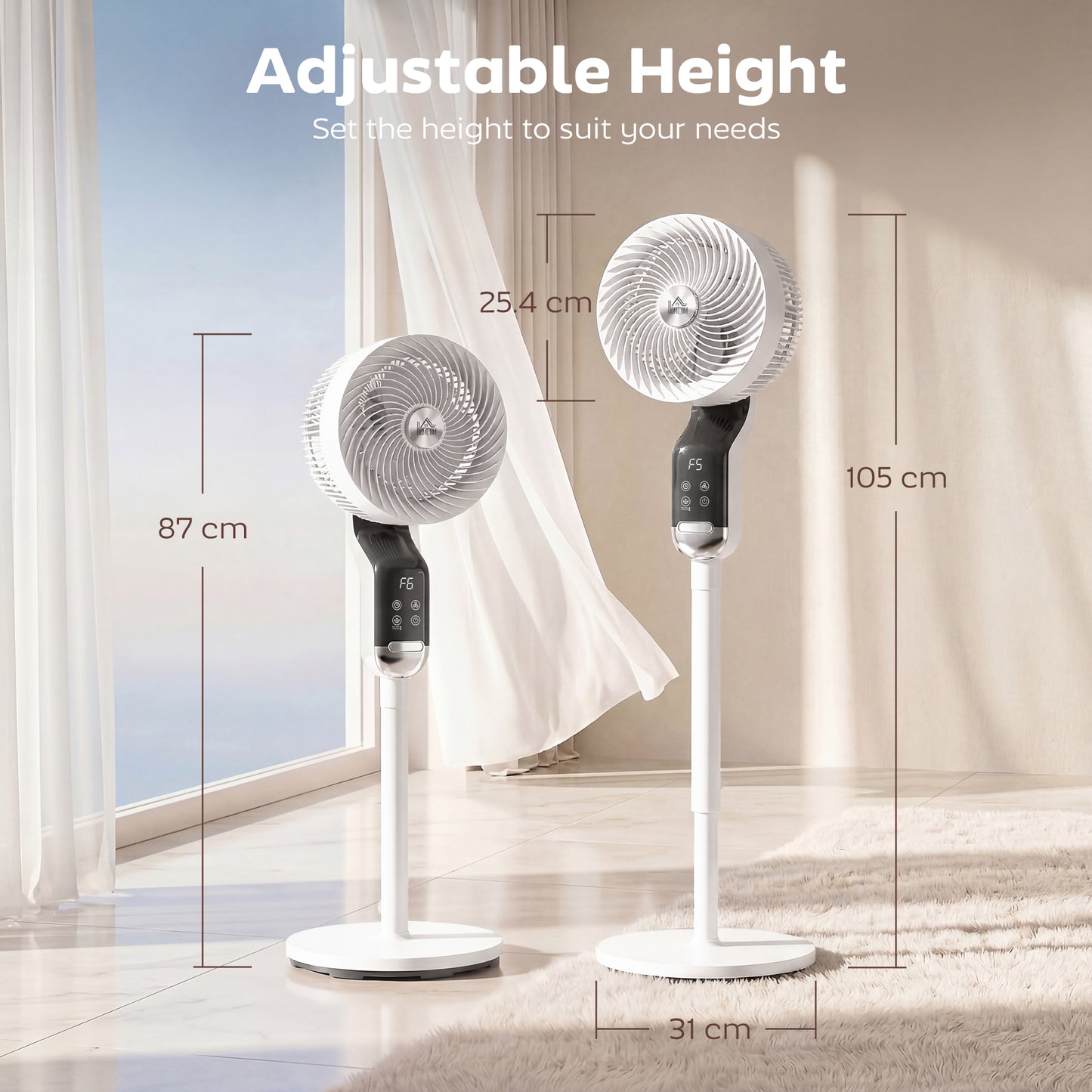 20 dB Standing Fan for Bedroom, Pedestal Fan with Oscillating