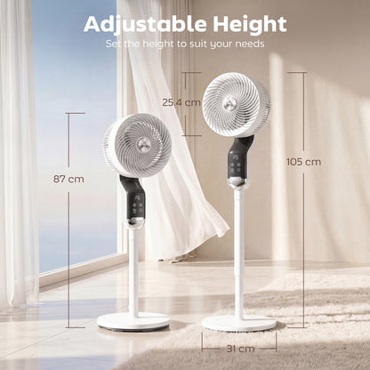 20 dB Standing Fan for Bedroom, Pedestal Fan with Oscillating