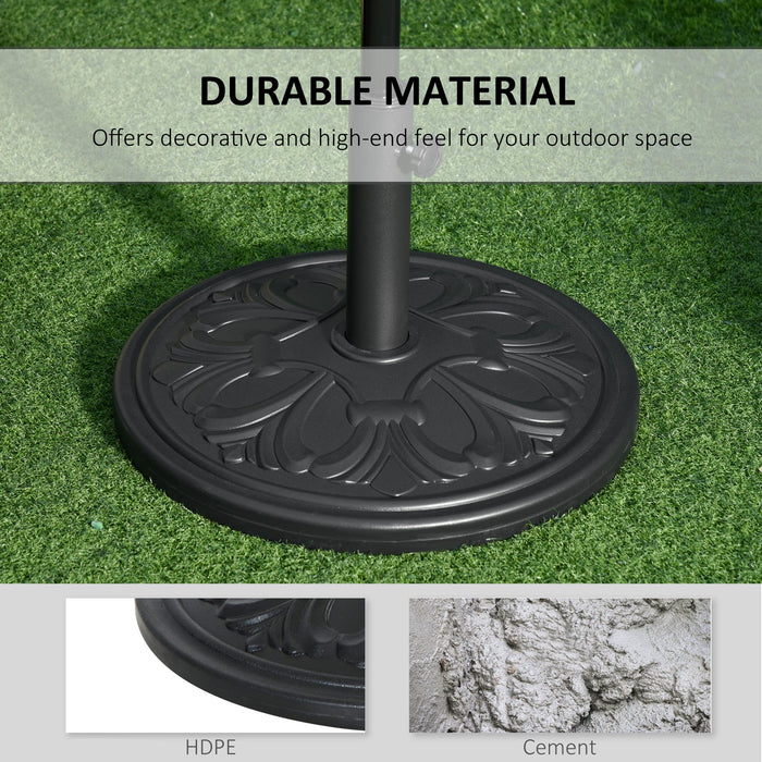 Round Parasol Base Heavy Duty Cement Stand Umbrella Holder Garden