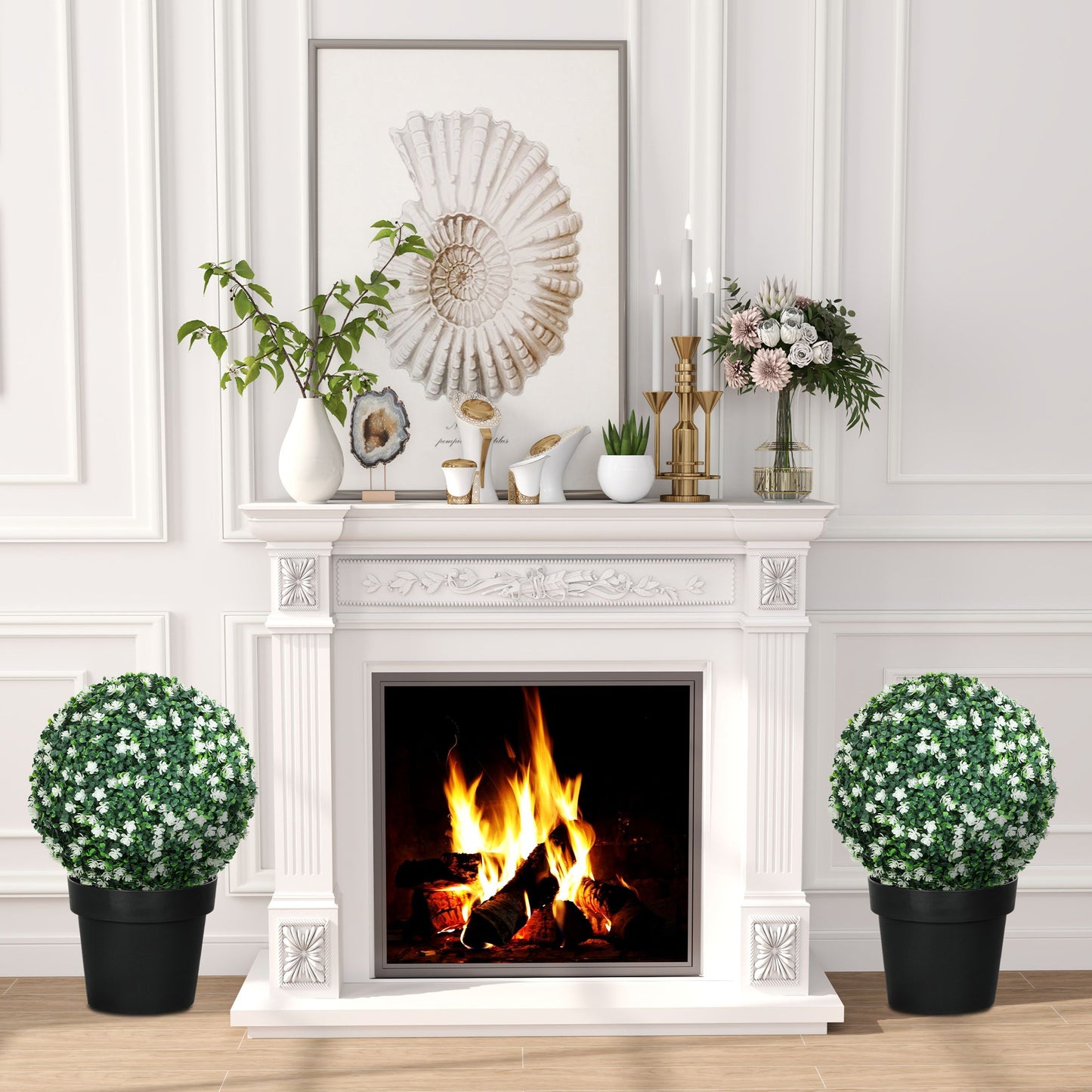 Tall Bookshelf with 21 Compartments and 10 Adjustable Shelves, White