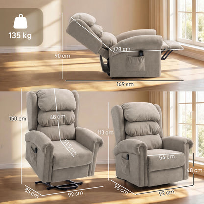 Power Lift Recliner Chair for Elderly with Remote Control, Khaki