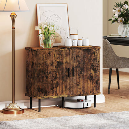 Sideboard Storage Cabinet with Sliding Doors Rustic Brown
