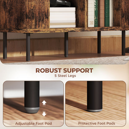 Sideboard Storage Cabinet with Sliding Doors Rustic Brown