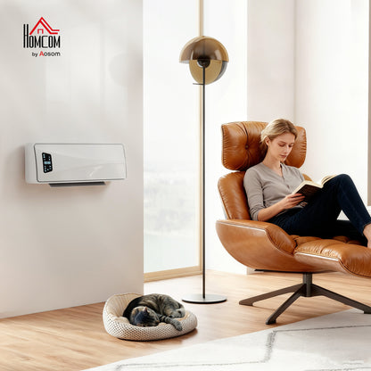 2000W Ceramic Electric Heater with Fan, Wall Heater, White