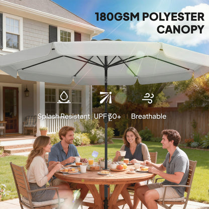 3 m Garden Parasol with Tilt & Crank, UPF30+ Outdoor Table Umbrella