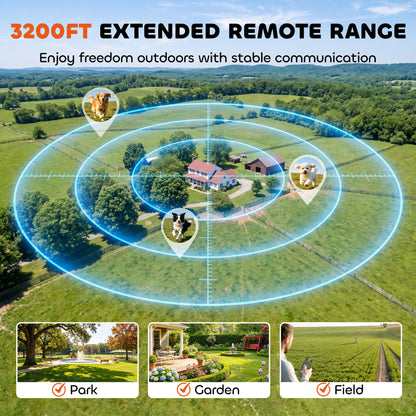 Dog Training Collar Anti Barking Device with 3 Modes 3200Ft Remote