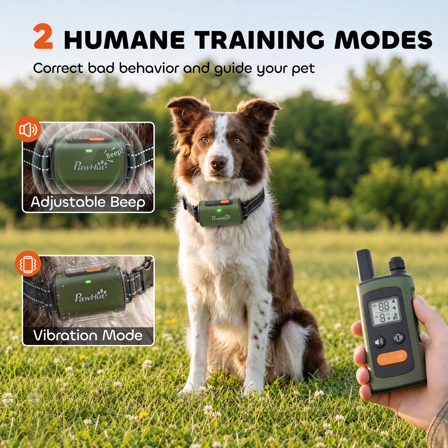 Dog Training Collar Anti Barking Device with 3 Modes 3200Ft Remote