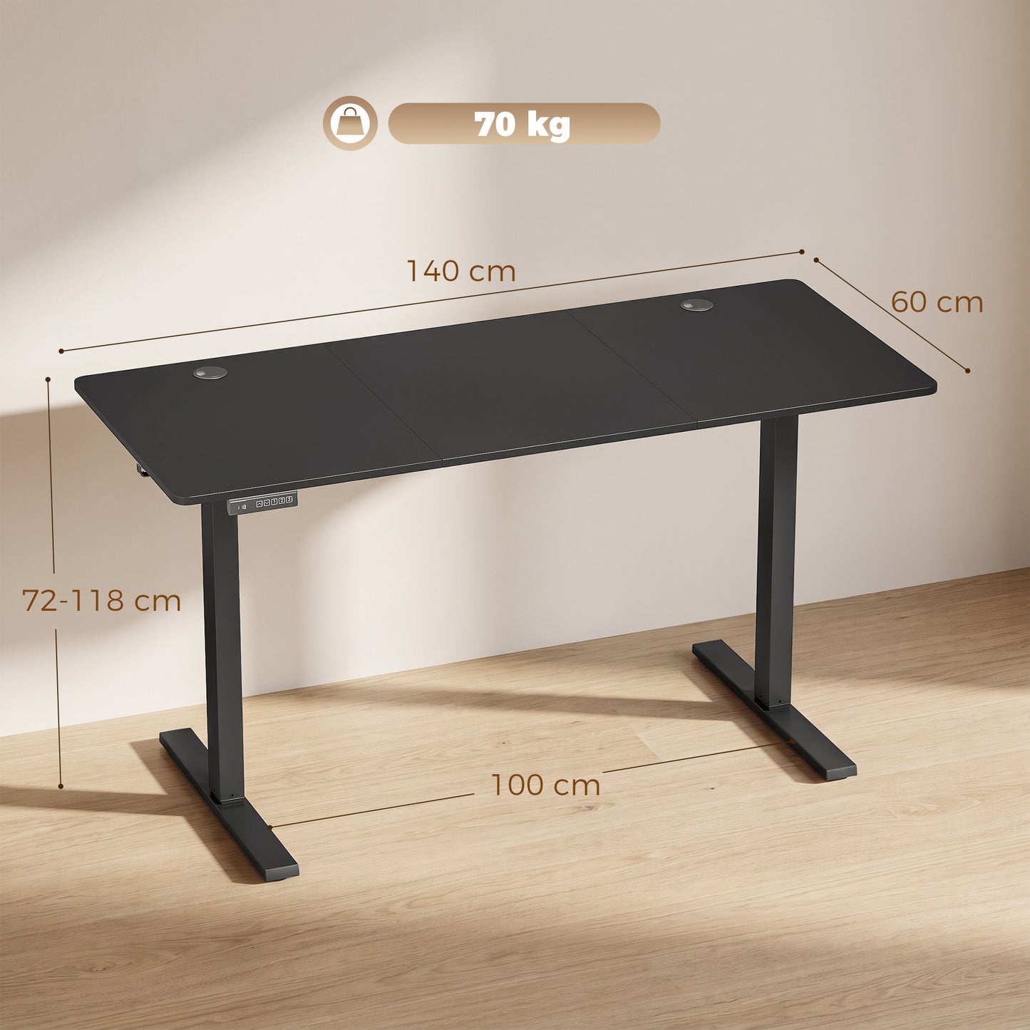 Standing Desk Memory Control Adjustable Black