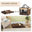 Pet Carrier, Foldable Cat Carrier Dog Bag with Cushion, for Small Dogs and Cats, 50 x 70 x 51 cm, Brown