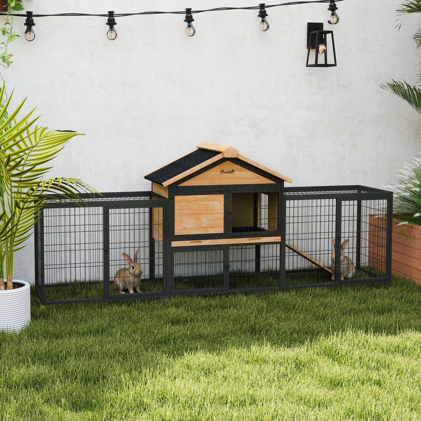 Wooden Dog Kennel, Dog House with Removable Floor, Charcoal Grey