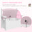 2 in 1 Toy Box for Kids with Safety Lid for Bedroom. Nursery, Pink