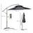 2.7m Banana Parasol Cantilever Umbrella with Crank Handle , Double Tier Canopy and Cross Base for Outdoor, Hanging Sun Shade, Black