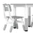 3 Pcs Height Adjustable Kids Table and Chair Set for Playroom - Grey