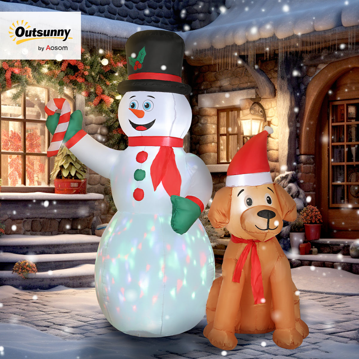 6FT Blow Up Christmas Inflatable Decoration with Built-in LED Light