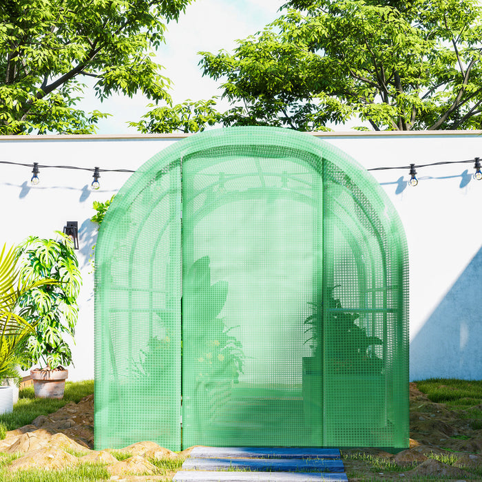 3 x 2 x 2m Polytunnel Greenhouse with Door, Galvanised Steel Frame