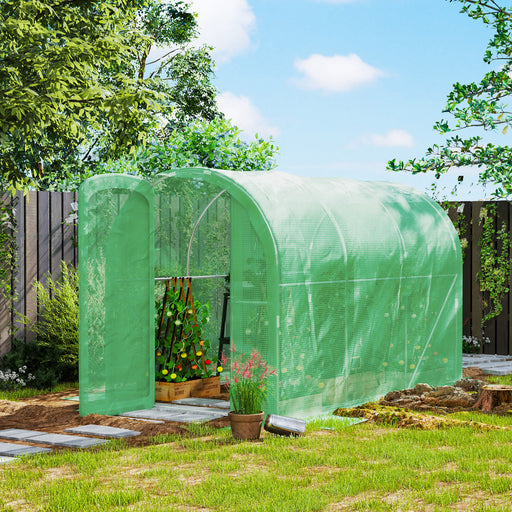 3 x 2 x 2m Polytunnel Greenhouse with Door, Galvanised Steel Frame