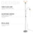 Modern Floor Reading Lamp 2 Adjustable Heads Steel Base Living Room Bedroom Office, 179.5cm