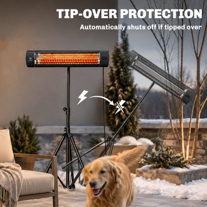 2500 W Electric Infrared Patio Heater, IP65 Garden Heater, Black